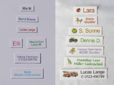 Waescheschild - 100 bügelbare Wäscheschilder "Selbstklebend"